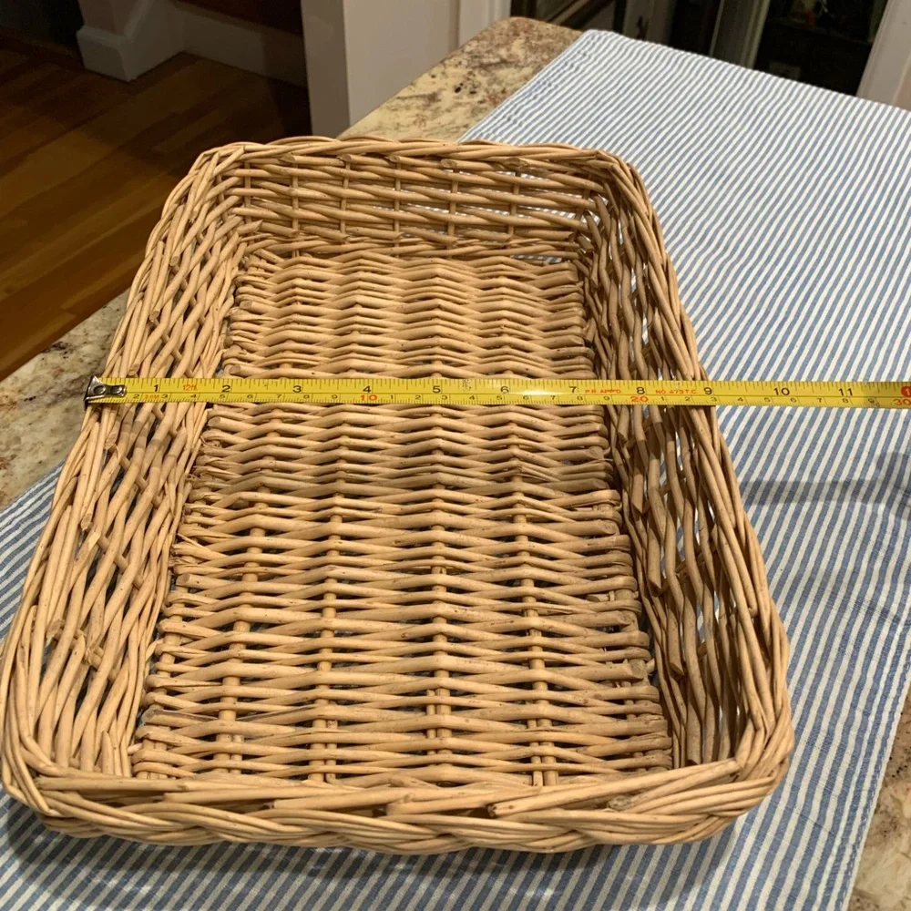 Stylist Rectangular Wicker Basket Tray